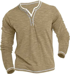 Мужская футболка-поло с длинным рукавом и застежкой на пуговицах ESKNAS