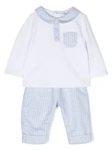 Комплект из топа и брюк в клетку Patachou, синий