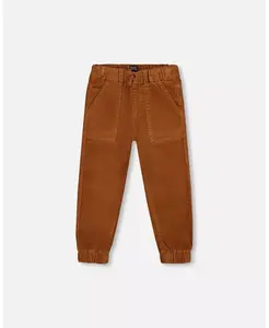 Брюки-джоггеры из эластичного вельвета для мальчиков коричневого цвета - для малышей Deux par Deux, коричневый