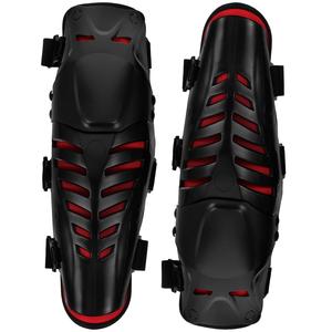 Мотоциклетные наколенники, защита для ног, черная внешняя оболочка, красная ткань, 1 пара, защитная экипировка для велоспорта, экстремальных видов спорта и езды по бездорожью HOODANCOS, Red