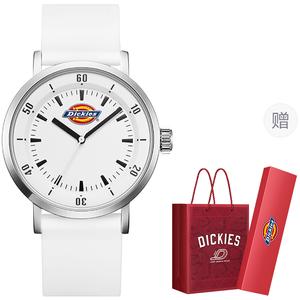 Dickies Наручные часы кварцевый механизм силиконовый ремешок белый циферблат унисекс коробка лимитированная серия