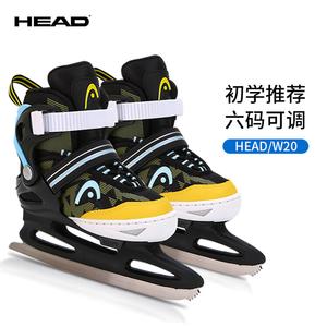 HEAD Коньки для начинающих в фигурном катании, регулируемые ледовые коньки для детей и взрослых, роликовые коньки для мужчин и женщин, стильный дизайн лезвия — прочная защита — устойчивые к холоду и износу, S (регулируемый размер 26-31)