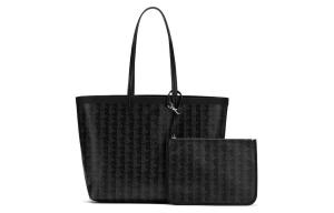 Сумка-шоппер из ПВХ, шоппер, сумка через плечо, дамская сумка среднего размера черно-серая LACOSTE