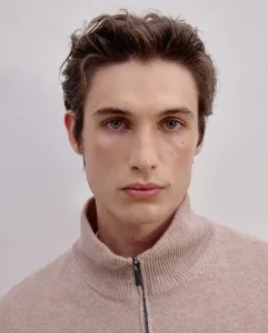 Мужской свитер на молнии Dustin, бежевый