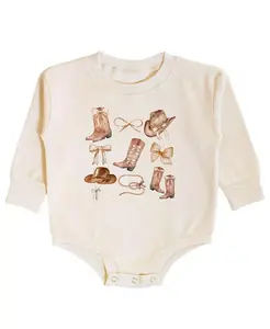 Детский комбинезон с длинными рукавами Cowgirl Cutie для девочек Sweet Wink, загар/бежевый