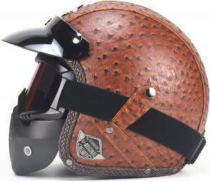 Шлем винтажный Bauti 3/4, коричневый