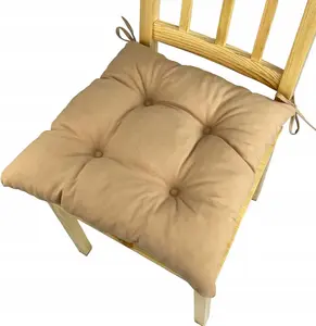 Подушка на стул, трапециевидная подушка на стул, подушка на сиденье, бежевая, 40x35x40x8 см, подушка для домашних стульев и садовой мебели, садовая подушка Pracownia Artystyczna Klasyk