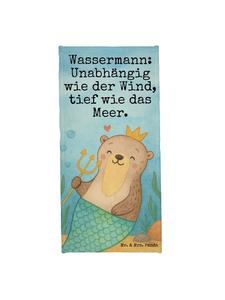 Mr. & Mrs. Panda Полотенце с астрологическим рисунком Водолея и надписью, выполненное белым цветом