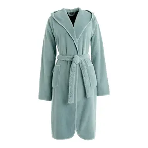 Халат унисекс с капюшоном хлопок 550 гр/м2 Bee Waffle Graccioza, вода