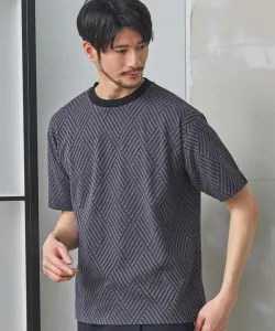 Футболка из жаккарда с геометрическим узором, подобранным по цвету Union Station, цвет Black