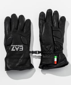 Технические горнолыжные перчатки EMPORIO ARMANI EA7 из кожи