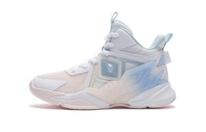 361°Kids Нескользящие, амортизирующие, износостойкие высокие детские баскетбольные кроссовки белого и синего цвета