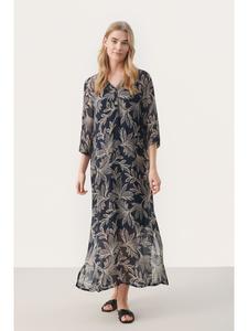 Платье BeritPW, прямого кроя, темно-синего цвета с нежным принтом листьев PART TWO