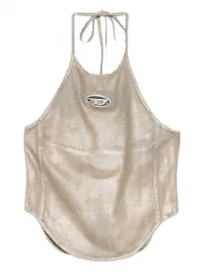 Топ с логотипом и халтернеем DIESEL, золотой