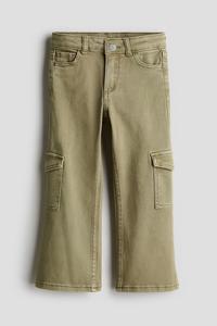 Джинсы карго с вырезом H&M, зеленый