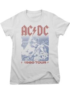 Футболка "AC/DC 1980 TOUR Girly Tee" белого цвета AC/DC