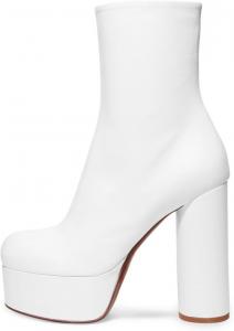 FSJ Прекрасные женские ботильоны на плоской подошве, закрытые, с округлым носком, на массивном высоком каблуке, без застежки, размеры 37-48