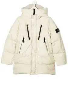 Пуховик с нашивкой-логотипом Stone Island Junior, нейтральный
