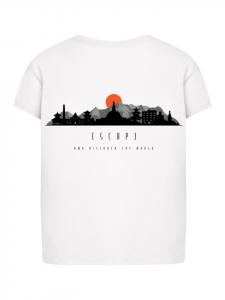 Женская футболка Box Tee Escape Discover the World Asian Town белого цвета F4NT4STIC