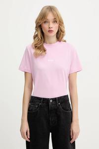 Хлопковая футболка MSGM, розовый