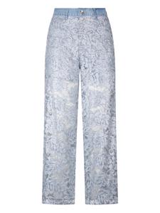 Джинсы с цветочным кружевом LIU JO, синий