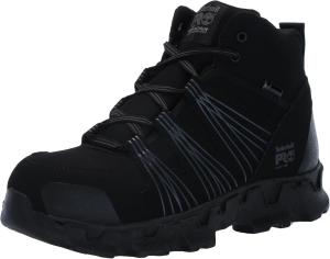 Timberland PRO мужские ботинки Powertrain Mid Alloy Toe ESD для промышленного туризма, Black Synthetic