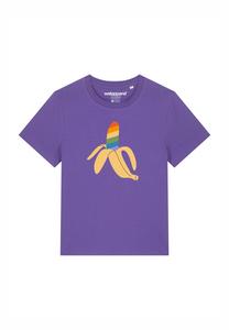Футболка с принтом RAINBOW BANANA watapparel, фиолетовый