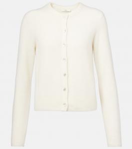 Кардиган из смеси шёлка и кашемира Vince, белый