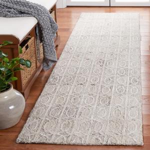 SAFAVIEH коллекция Ebony дорожка ковер 69 x 275 см - , бежевый и айвори, современный дизайн, ручной работы шерсть и вискоза, идеально для гостиной, спальни, столовой (EBN107B-29)