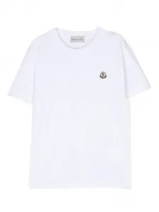 Футболка с нашивкой-логотипом Moncler Enfant, белый