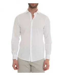 Строгая рубашка-поло с французским воротником Gran Sasso, белый