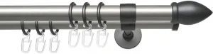 Карниз для штор Liedeco "Lan Mush", 2 направляющих, фиксированного размера, 2 направляющих фиксированного размера Ø 20 мм 160 см, Ø 20 мм, цвет silberfarben/anthrazit