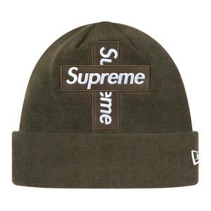 Supreme Новая Эра Вязаная шапка с логотипом, Army Green