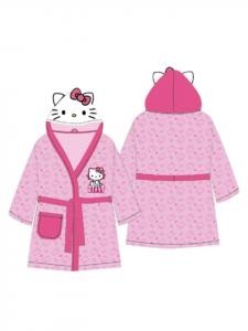 Cofi 1453 Халат с капюшоном Hello Kitty, поясом и карманом для девочек, розовый
