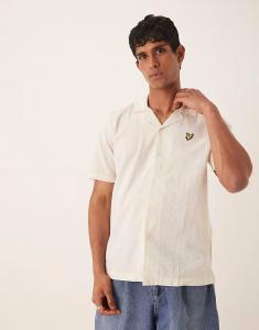 Рубашка Lyle & Scott из бежевой льняной смеси свободного кроя в стиле оксфорд с лацканами