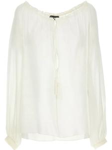 Шелковая блузка с длинными рукавами TOM FORD, белый