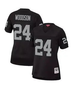 Женская футболка Charles Woodson Black Las Vegas Raiders Legacy Replica Team Jersey Mitchell & Ness