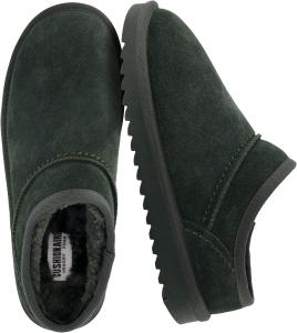 CUSHIONAIRE Hilo-3 Уютные замшевые домашние тапочки для женщин, с мягкой искусственной меховой подкладкой, шлепанцы для женщин с подушечкой из памяти формы, Waldgrün 2