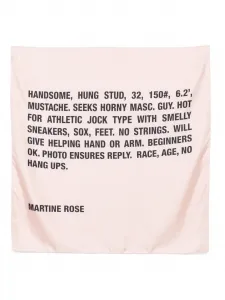 Шелковый платок с принтом Martine Rose, розовый