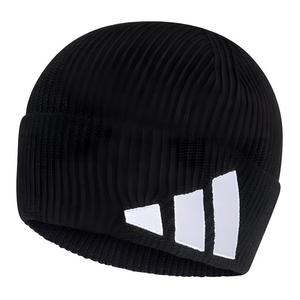 Унисекс акриловая шапка-бини черно-белая Adidas