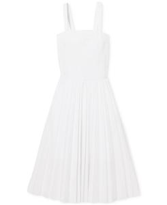 Женское плиссированное платье миди LACOSTE USA, White
