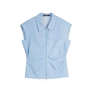 ELLE Рубашка Women's Blue Lapel Moderate