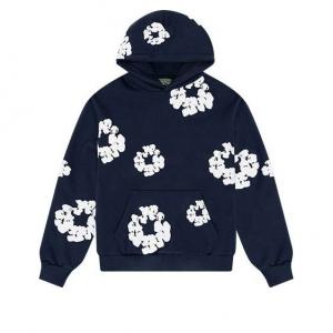 Худи Denim Tears Cotton Wreath Logo Hoodie 'Navy White', темно-синий
