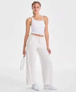 Женские свободные брюки с завышенной талией и расклешенными штанинами из флиса Id Ideology, загар/бежевый