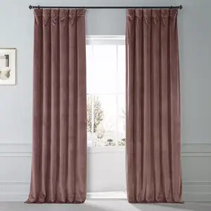 Фирменные плюшевые бархатные затемняющие шторы для гостиниц Half Price Drapes, rosehip