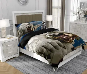 Комплект постельного белья 160x200 см + 2x70x80 см, 3 предмета, 100% хлопок, сатин, молния, космический принт, разноцветный - | So.Z0007 SOVIO