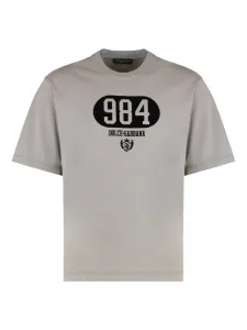 Футболка с круглым вырезом и принтом Dolce & Gabbana, серый