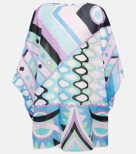 Вивара хлопковый кафтан Pucci, Celeste/Bianco