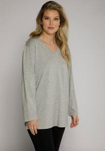 Топ с длинными рукавами Ulla Popken, цвет Mottled Light Grey