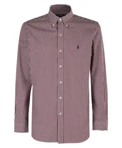 Полосатая спортивная рубашка с длинными рукавами Polo Ralph Lauren, красный